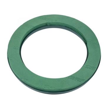Espuma húmeda OASIS corona LOAH en bandeja de compuesto de papel Naylor Base, con protuberancias antideslizantes, verde, 5 cm, Ø 25 cm
