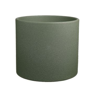 Macetero de cerámica ALFIRK, estructura de arena, verde-gris, 21,5cm, Ø23,5cm