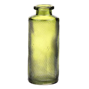 Florero de cristal EMANUELA, grano, verde oliva-transparente, 13,2cm, Ø5,2cm