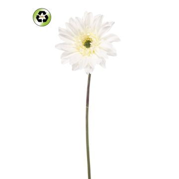 Gerbera artificial FRALWE, Eco Collection, blanca, 65 cm, Ø 13 cm