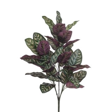 Planta artificial Calathea makoyana TROGAR sobre varilla, verde-violeta, 70 cm