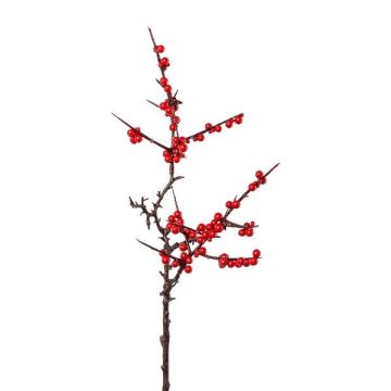 Rama artificial acebo MARTEL con bayas, rojo, 55 cm
