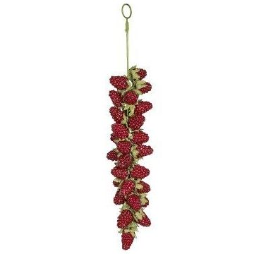 Colgantes artificiales de frambuesa THEOPHANIA, rojos, 30 cm