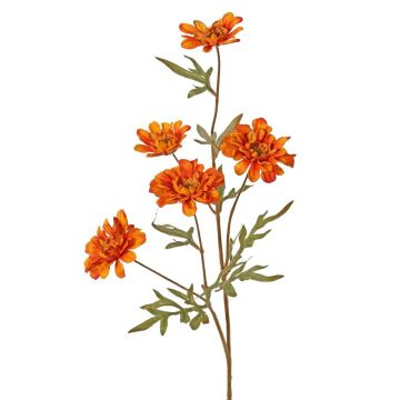 Rama decorativa de crisantemo PRUDENCE, Eco Collection, naranja-amarillo, 75 cm, Ø 5-6,5 cm