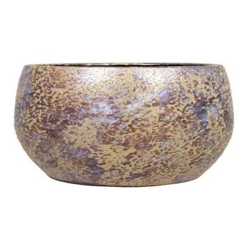Tazón de cerámica de estilo retro MAGO, con aspecto de limpieza, dorado, 14cm, Ø29cm