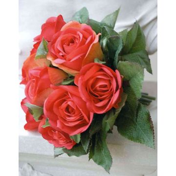 Ramo artificial de rosas JASCHA, rojo, 25cm, Ø25cm