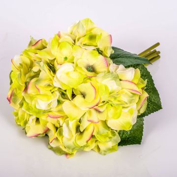 Ramo de hortensias de plástico KLARA, amarillo-verde, 30cm, Ø18cm