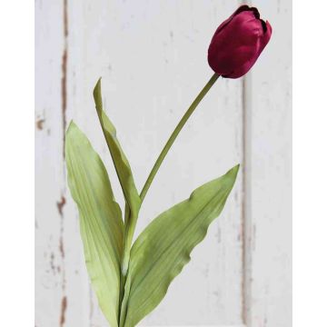 Tulipán de tela ILARIA, rojo burdeos, 40cm