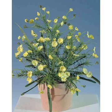 Arbusto artificial de margaritas RABIA en varilla de ajuste, amarillo, 30cm