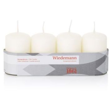 Corona de Adviento con velas JENARO, 4 unidades, marfil, 8 cm, Ø 5 cm, 18 h - Fabricado en Alemania