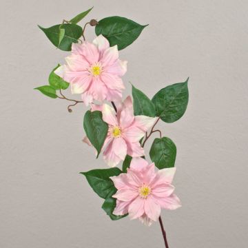 Rama de clemátides sintética SALIYA, rosa-blanco, 80cm, Ø14cm