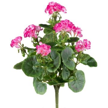 Flor decorativa geranio DOLKREN, varilla, cruzada, fucsia, 40 cm