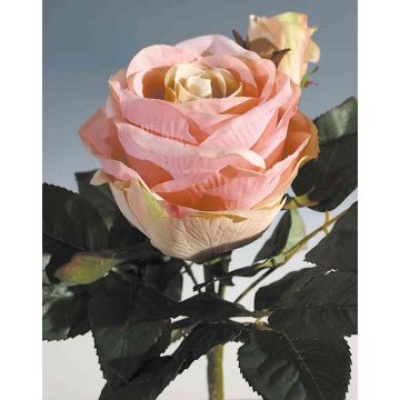 Rosa artificial VIVIANE en varilla de ajuste, rosa-crema, 23cm, Ø4-10cm