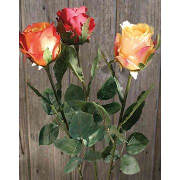 Rosa artificial WALINTINA, rojo, 45cm, Ø6cm