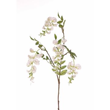 Rama de glicina artificial SOULA con flores, blanco, 80cm
