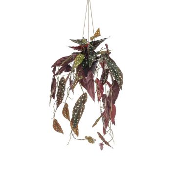 Begonia artificial en maceta colgante VIALO, maceta decorativa, verde y blanco, 80 cm Begonia artificial en maceta colgante VIALO, maceta decorativa, verde y blanco, 80 cm