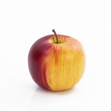 Manzana de plástico ADALBERO, rojo-amarillo, 8cm, Ø8cm