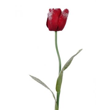 Tulipán sintético PILVI, helado, rojo, 65cm, Ø5cm