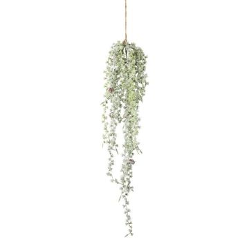 Colgador artificial alerce YENVO, piñas, nevado, blanco-verde, 85 cm