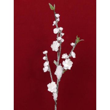 Rama melocotonero artificial NANTA, flores, nevado, blanco, 80cm