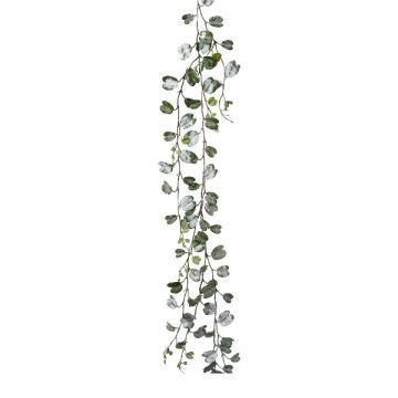 Guirnalda artificial Bauhinia GLIPAN, nevada, blanca-verde, 190 cm