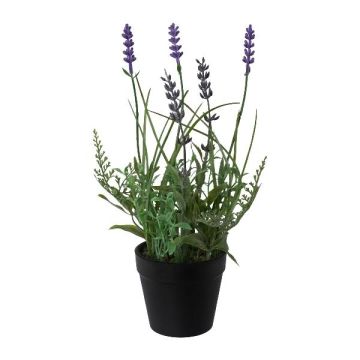 Flor de plástico lavanda HIKOM en maceta decorativa, violeta, 25 cm