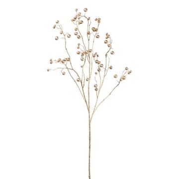 Rama decorativa rosa de patata BLINTO con escaramujos, dorado metalizado, 135 cm