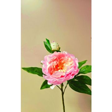 Peonía artificial FYRFAR, abierta, rosa, 60 cm