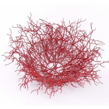 Cuenco decorativo GLIESE de ramitas, rojo, Ø60cm