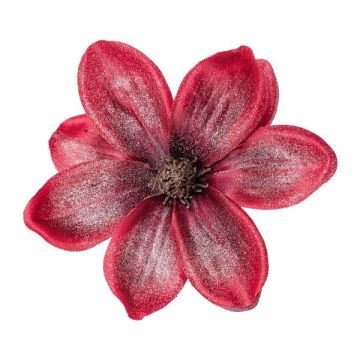 Flor artificial de magnolia NURFFY, rojo burdeos, Ø 16 cm