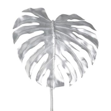 Hoja artificial Philodendron Monstera Deliciosa MENKIS, plateada metalizada, 90 cm