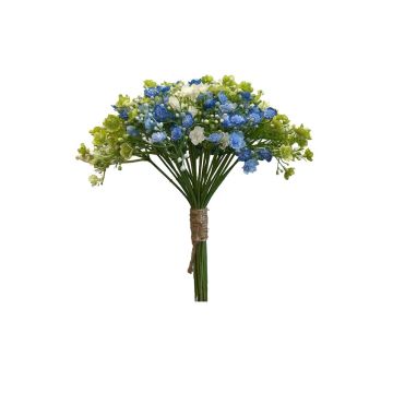 Ramo de flores artificiales de gypsophila LITAGO, verde-azul-crema, 23 cm