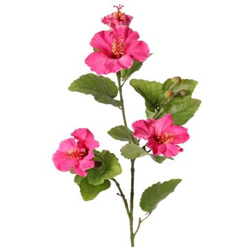 Rama decorativa de hibisco TELSIMA con flores, rosa, 80 cm
