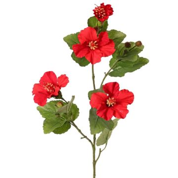 Rama decorativa de hibisco TELSIMA con flores, rojo, 80 cm