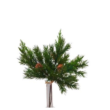 Ramitas decorativas de pino KIGANJA en ramo con piñas, verdes, 35 cm