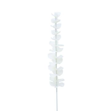 Rama de eucalipto artificial GLAUCO aspecto de cristal, 12 piezas, blanco, 80cm