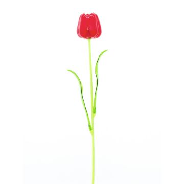 Tulipán artificial ISHITA aspecto de cristal, 12 piezas, rojo, 60cm