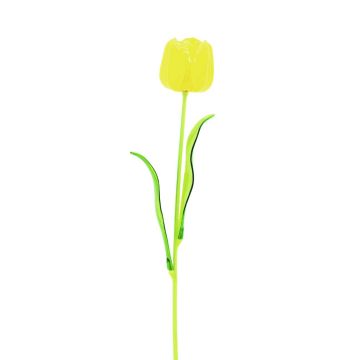Tulipán artificial ISHITA aspecto de cristal, 12 piezas, amarillo, 60cm