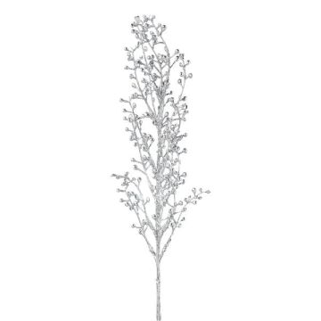 Rama decorativa de bayas BLERTO, bayas, plata, 55 cm