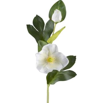 Flor artificial rosa DENDY, blanca, 35 cm