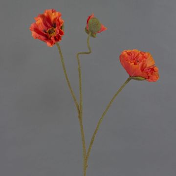 Rama de amapola artificial PEJA, naranja, 90 cm, Ø 11-13 cm
