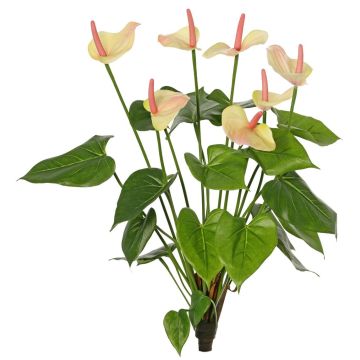 Anturio artificial NAKITA en varilla, rosa-crema, 50 cm