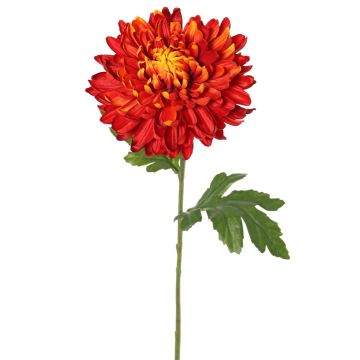 Crisantemo artificial DELPHINA, naranja oscuro, 65 cm, Ø 14 cm