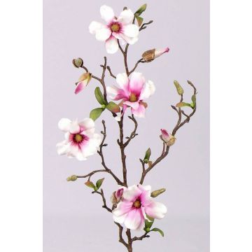 Rama de magnolia sintética MARGA, rosa-fucsia, 80cm, Ø6-8cm