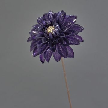 Flor artificial dalia LEOLANI, glamour-lila oscuro-electrum, 60 cm