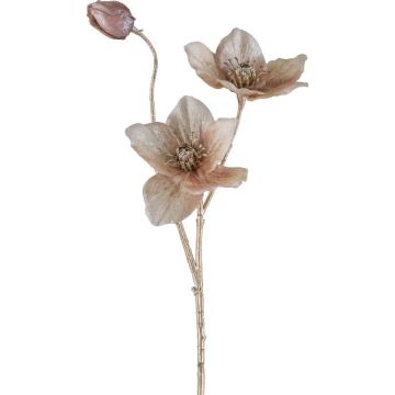 Rama artificial de rosa de Navidad GRIMFAL, beige, 55 cm