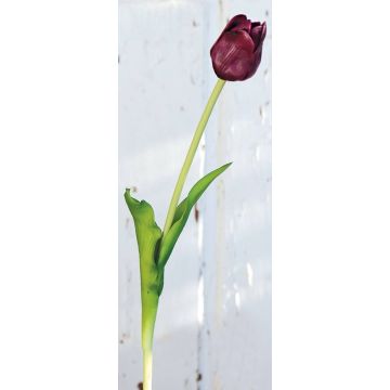 Tulipán artificial LONA, violeta-verde, 45cm, Ø4cm