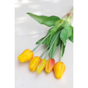 Ramo de tulipanes artificiales LONA, naranja claro-verde, 35cm, Ø15cm