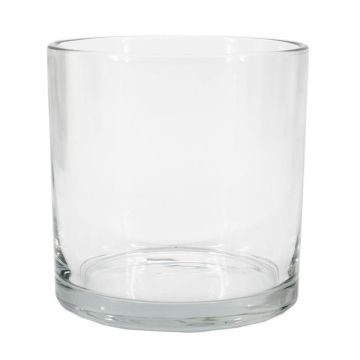 Portavelas cilíndrico de cristal SANSA OCEAN, reciclado, transparente, 12 cm, Ø 12 cm