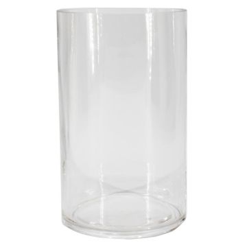 Jarrón cilíndrico de cristal SANSA OCEAN, reciclado, transparente, 20 cm, Ø 12 cm